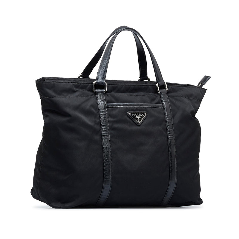 Authentic PRADA Nylon Tessuto Leather Shoulder Hand Bag