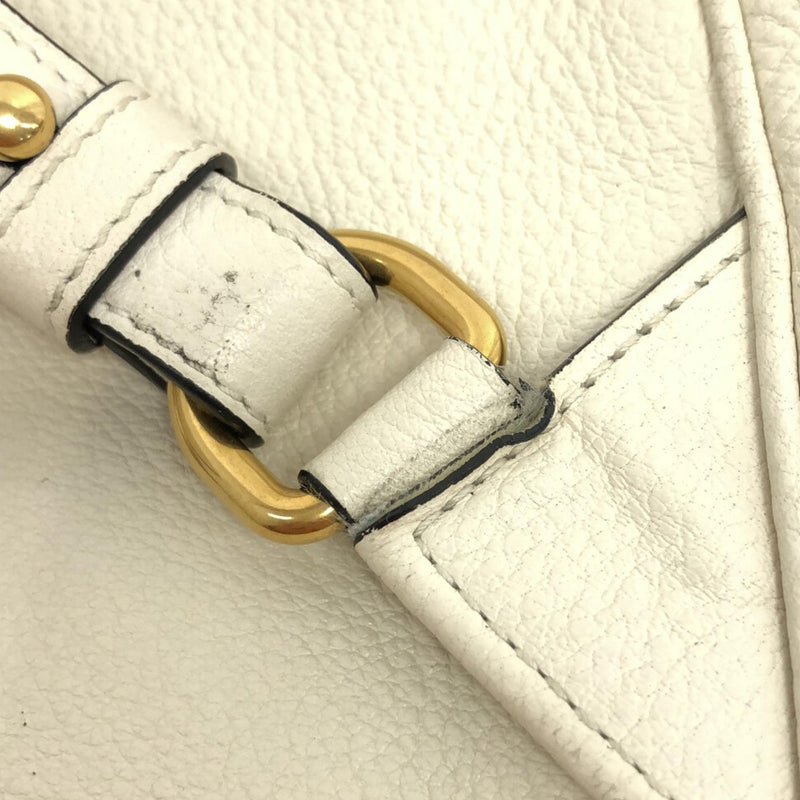 Prada Vitello Daino Tan Leather Shoulder Handbag with Silver and