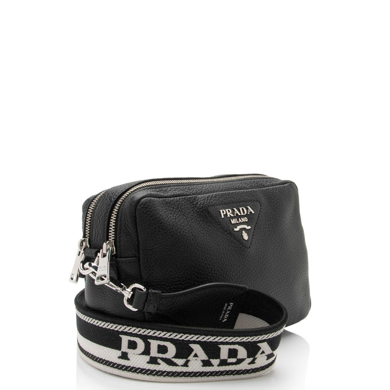 Prada Vitello Daino Double Zip Camera Bag (SHF-HrhHCy)