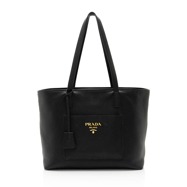 Prada Vitello Daino Pocket Shopping Tote (SHF-ArkUVK)