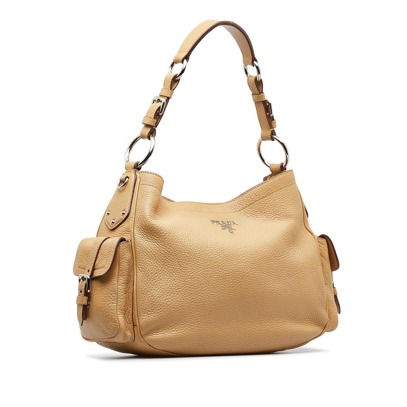 Prada Daino Leather Top Handle Hobo Bag