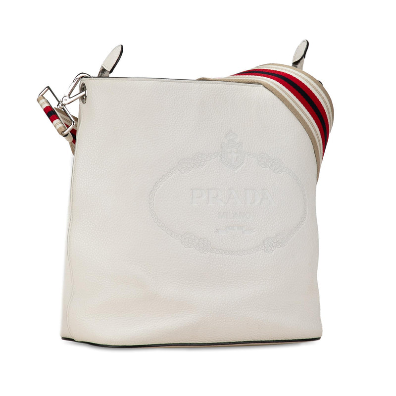 Prada Vitello Phenix Logo Bucket Bag (SHG-HRFQDm)