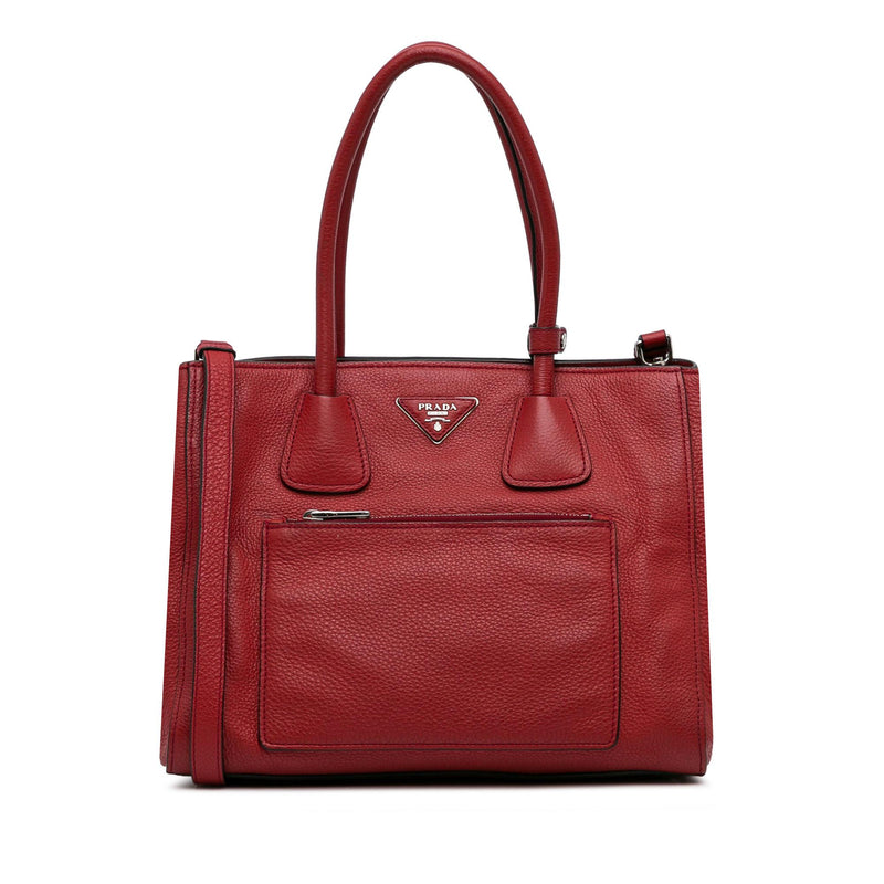 Prada phenix pebbled leather sales satchel