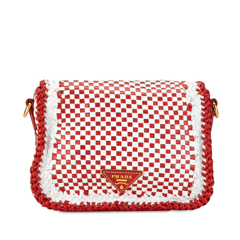 Prada Woven Madras Crossbody (SHG-DlArNT)