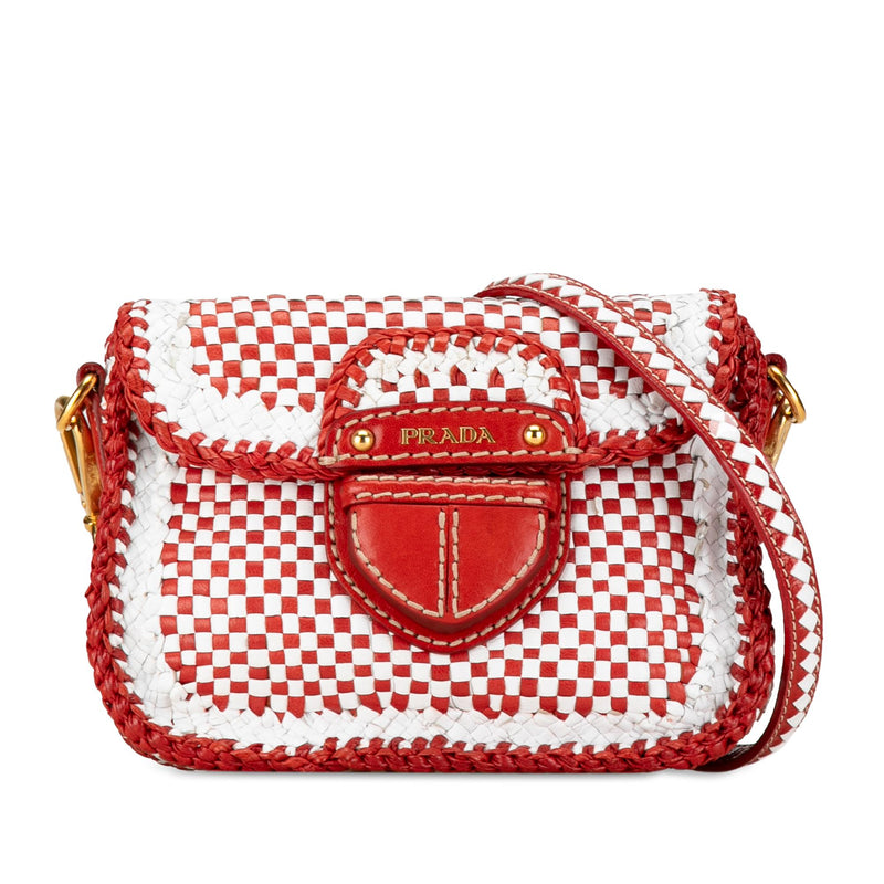 Prada Woven Madras Crossbody (SHG-DlArNT)