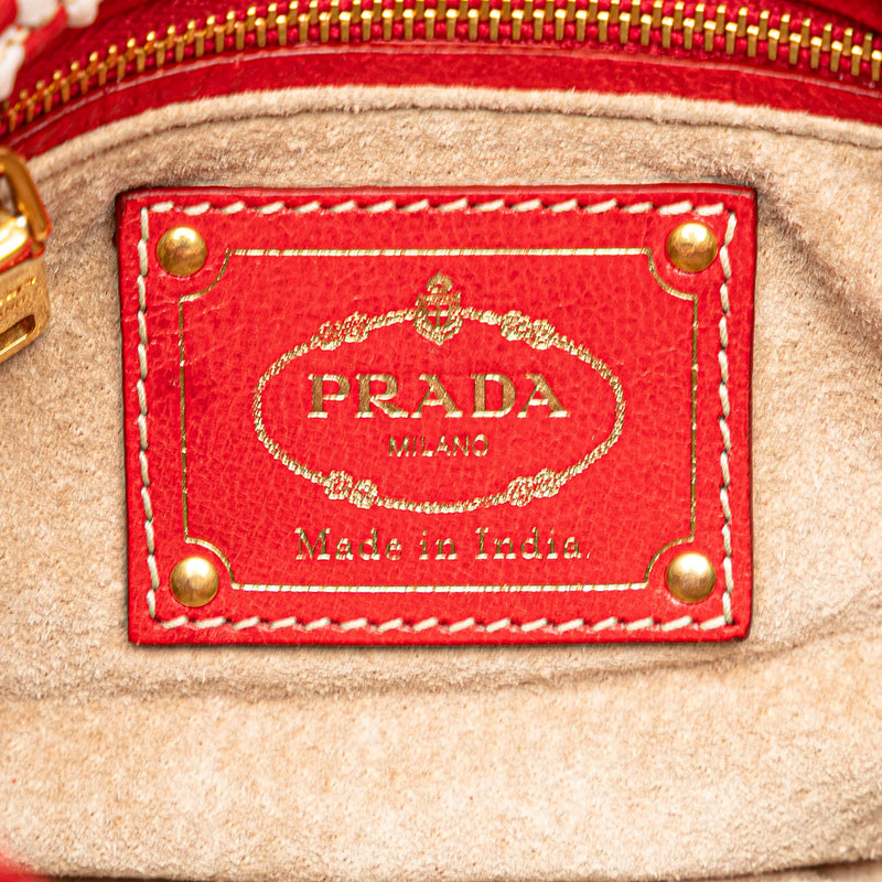 Prada Woven Madras Crossbody (SHG-DlArNT)