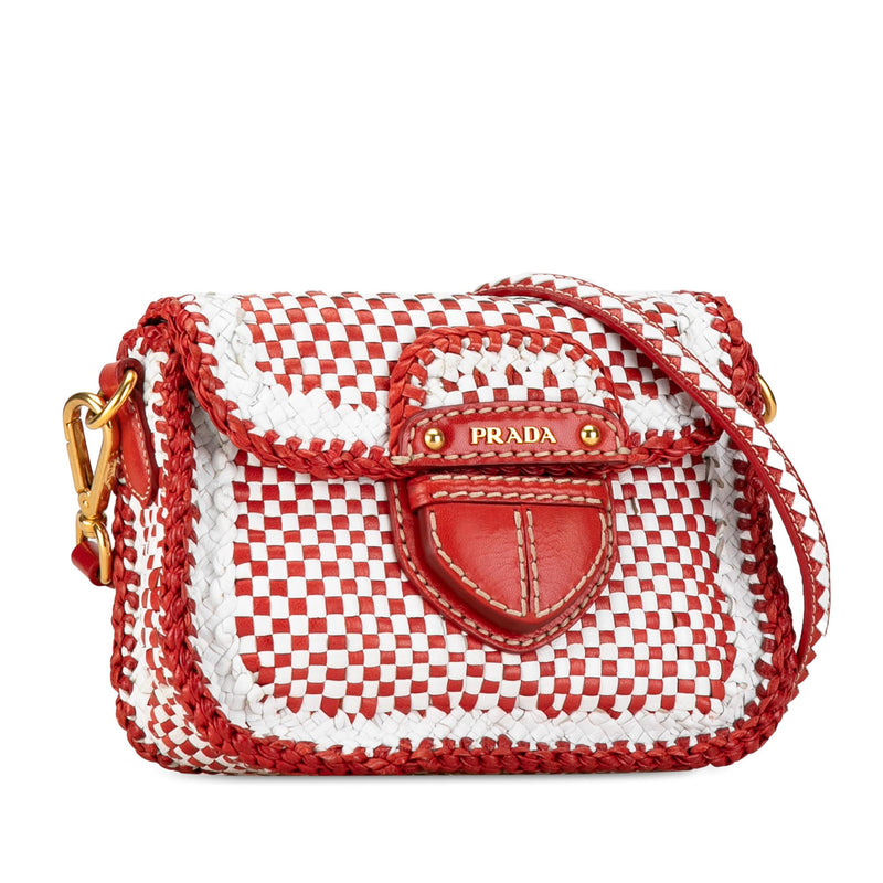 Prada Woven Madras Crossbody (SHG-DlArNT)