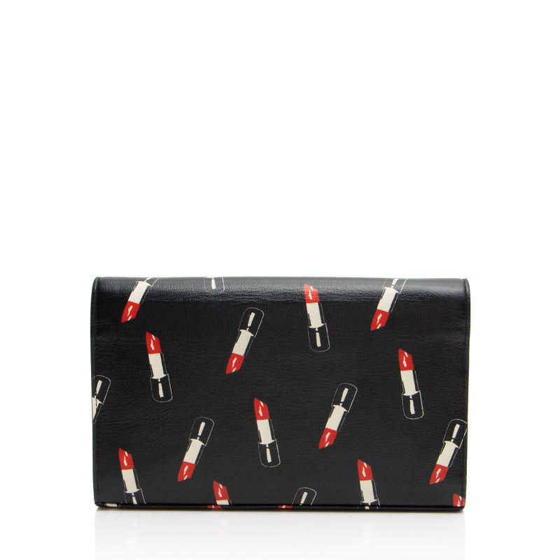 Saint Laurent Calfskin Lipstick Monogram Wallet on Chain (SHF-7LJnWn)