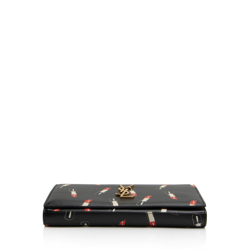 Saint Laurent Calfskin Lipstick Monogram Wallet on Chain (SHF-7LJnWn)