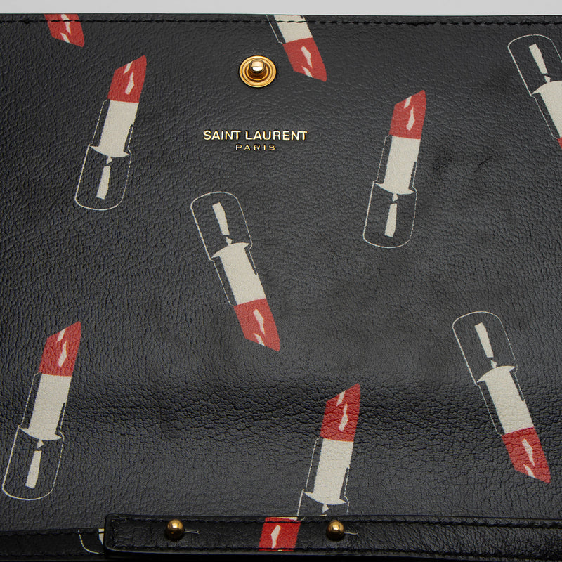 Saint Laurent Calfskin Lipstick Monogram Wallet on Chain (SHF-7LJnWn)