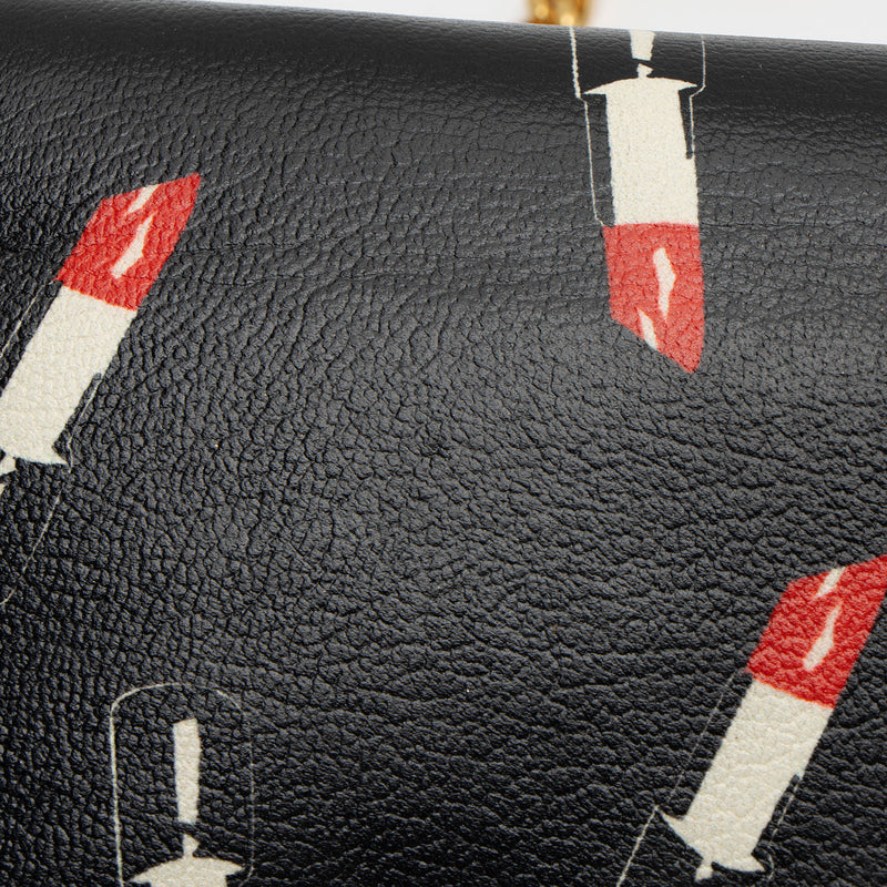 Saint Laurent Calfskin Lipstick Monogram Wallet on Chain (SHF-7LJnWn)