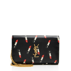 Saint Laurent Calfskin Lipstick Monogram Wallet on Chain (SHF-7LJnWn)