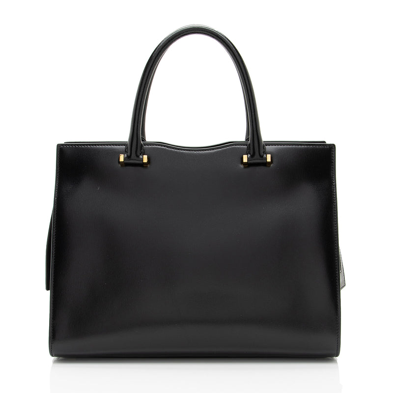 Saint Laurent Calfskin Monogram Uptown Medium Tote (SHF-H6s3rP)