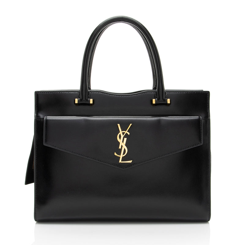 Saint Laurent Calfskin Monogram Uptown Medium Tote (SHF-H6s3rP)