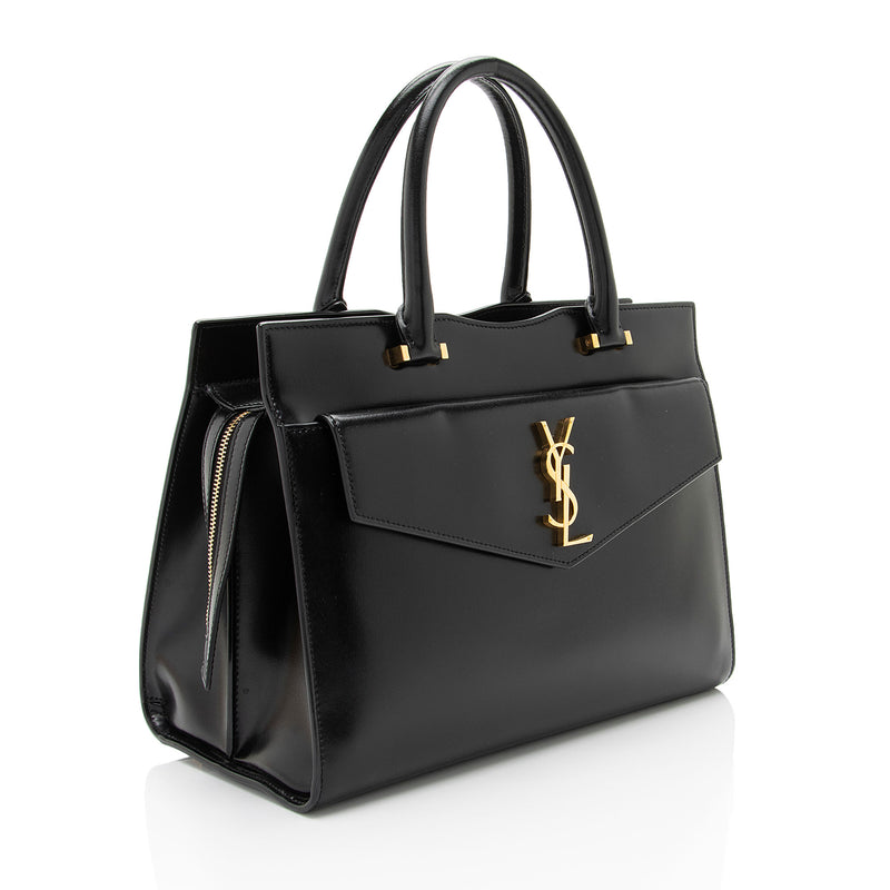 Saint Laurent Calfskin Monogram Uptown Medium Tote (SHF-H6s3rP)