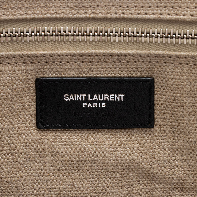 Saint Laurent Canvas Calfskin Rive Gauche Large Tote (SHF-zNZTfi)