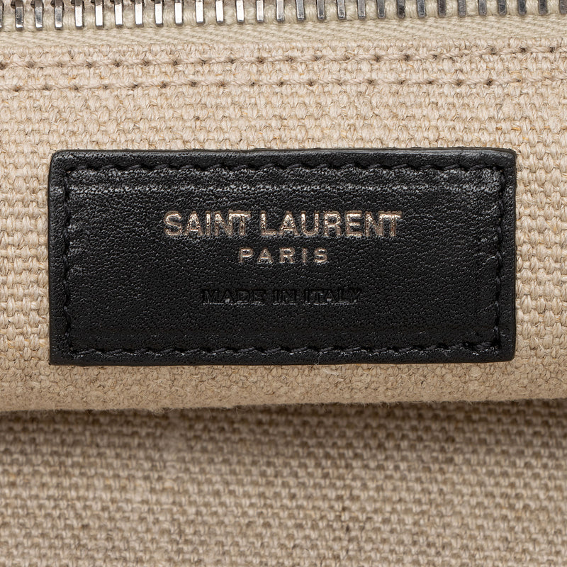 Saint Laurent Canvas Calfskin Rive Gauche Large Tote (SHF-3A04Tk)