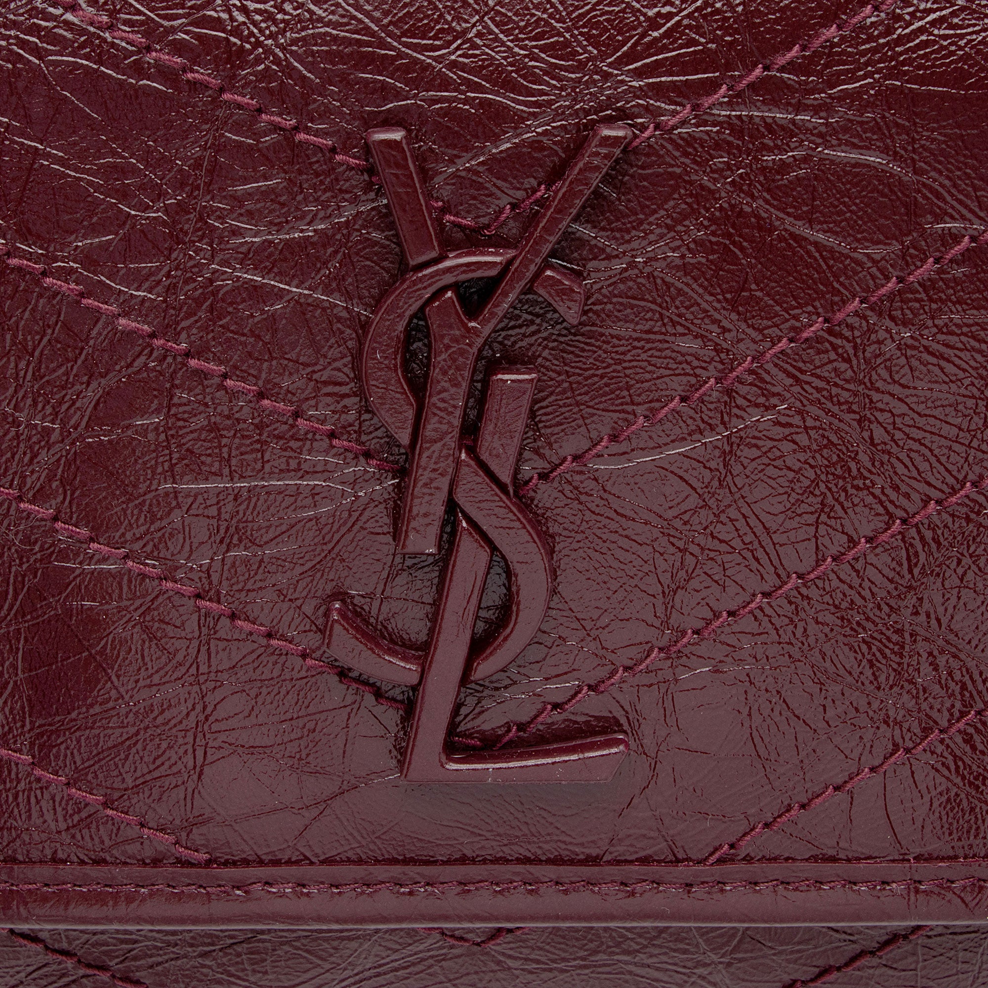 Saint Laurent Crinkled Calfskin Monogram Niki Medium Shoulder Bag (SHF-jZikJS)