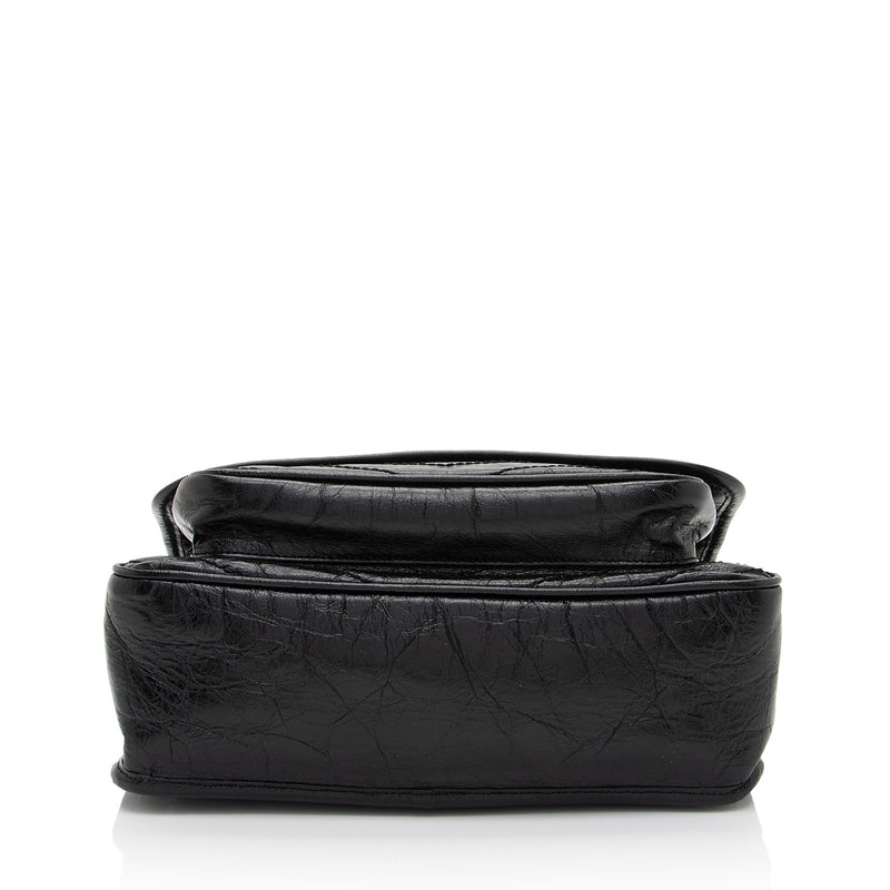 Saint Laurent Crinkled Calfskin Monogram Niki Medium Shoulder Bag (SHF-6JCA4U)