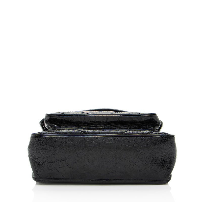 Saint Laurent Crinkled Calfskin Monogram Niki Medium Shoulder Bag (SHF-GOzKUg)