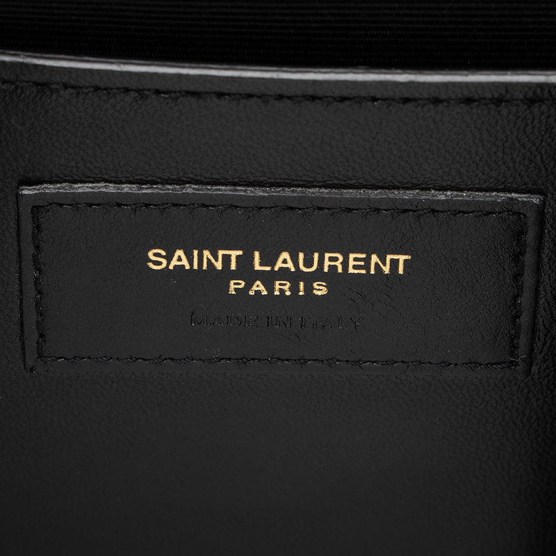 Saint Laurent Croc Embossed Leather Monogram Kate Tassel Medium Shoulder Bag (SHF-XGojHb)