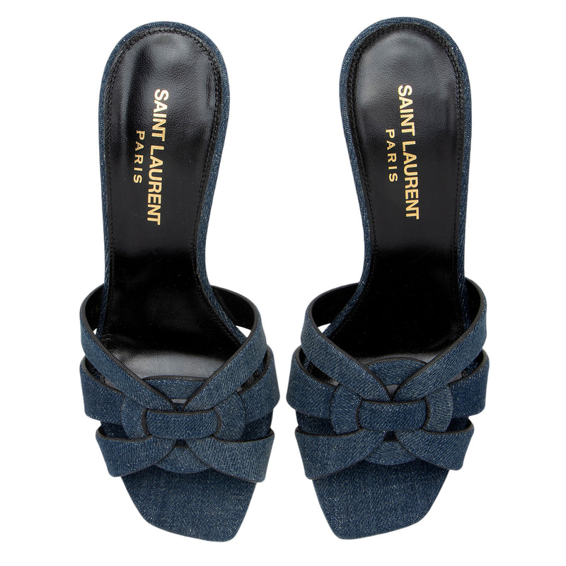 Saint Laurent Denim Tribute Slides - Size 5.5 / 35.5 (SHF-o8NfYa)