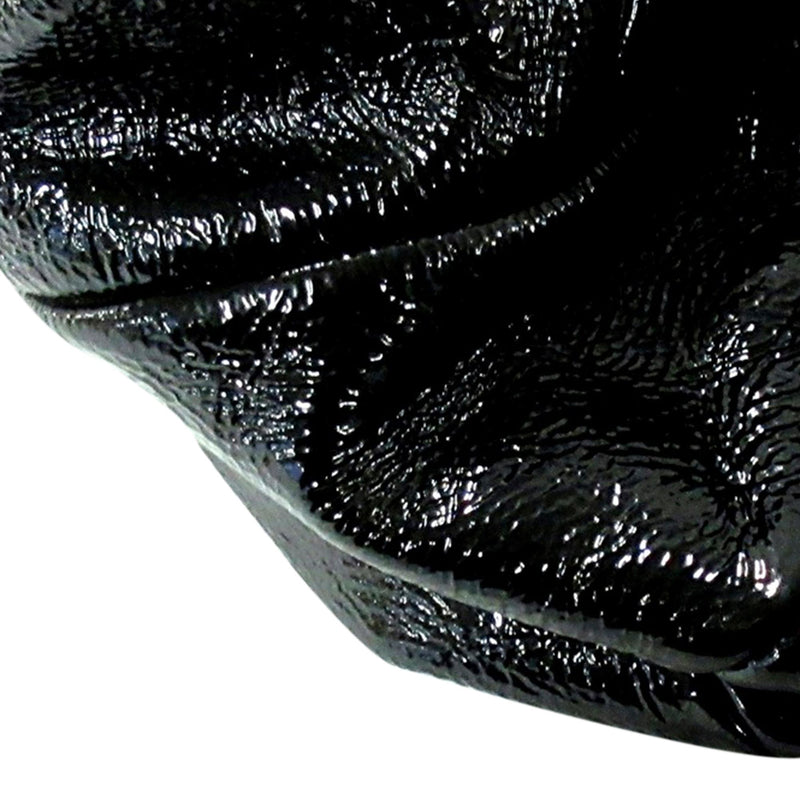 Yves Saint Laurent Black Leather Patent Easy Y Tote Bag - Yoogi's Closet