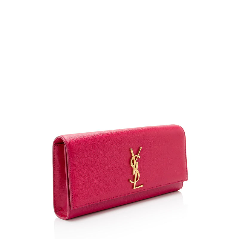 Saint Laurent Grain de Poudre Monogram Kate Clutch (SHF-8lVtTP)