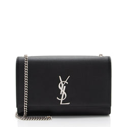 Saint Laurent Grain de Poudre Monogram Kate Medium Shoulder Bag (SHF-uDKGS6)