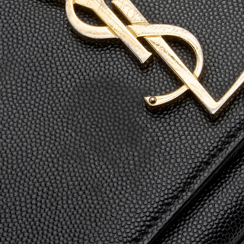 Saint Laurent Kate Medium Chain Bag in Grain De Poudre Gold-tone Black in  Textured Calfskin Leather with Gold-tone - US
