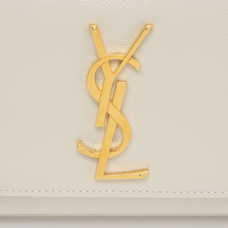 Saint Laurent Grain de Poudre Monogram Kate Small Shoulder Bag (SHF-qk60EH)