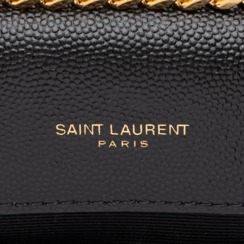 Saint Laurent Grain de Poudre Monogram Kate Tassel Small Shoulder Bag –  LuxeDH