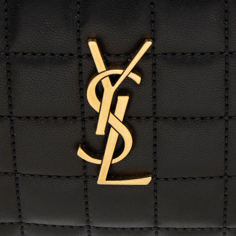 Saint Laurent Lambskin Matelasse Carre Monogram Cassandre Camera Bag (SHF-RGUZXr)