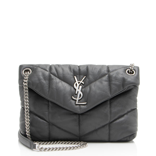 Saint Laurent Lambskin Monogram Puffer LouLou Small Shoulder Bag (SHF-pKyOVs)