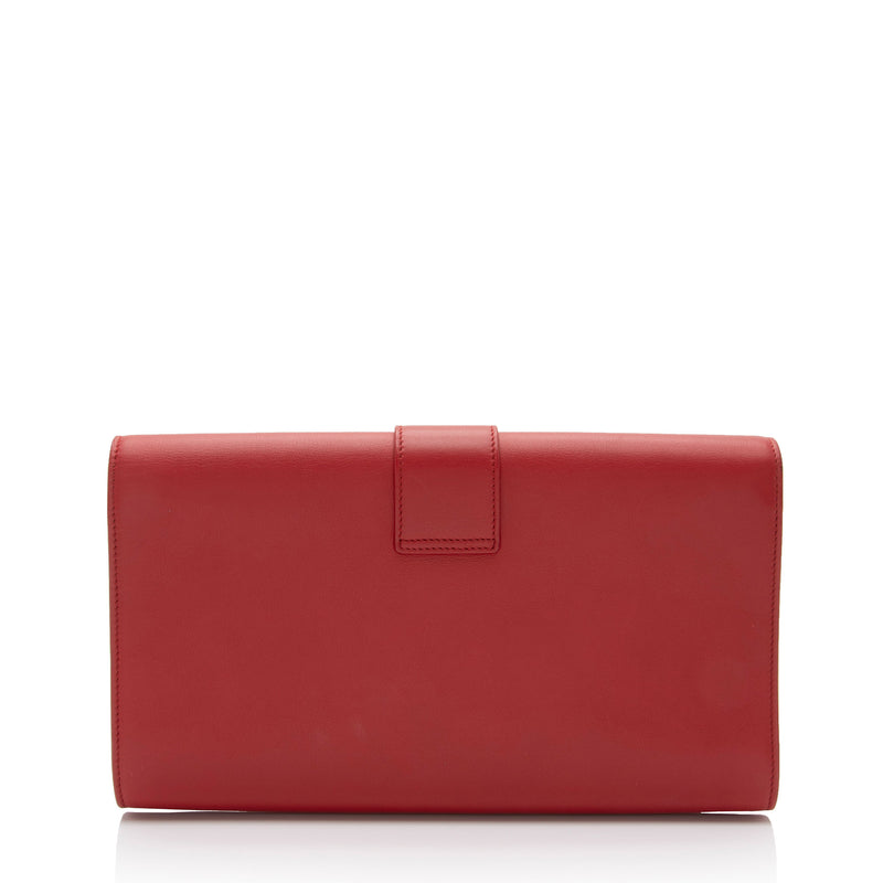 Saint Laurent Leather Classic Y Clutch (SHF-E6FRGS)