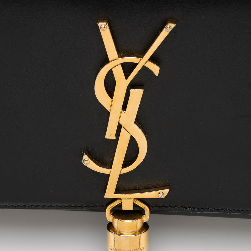 Saint Laurent Leather Monogram Kate Tassel Mini Shoulder Bag (SHF-2TLIWr)