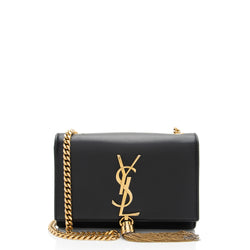 Saint Laurent Leather Monogram Kate Tassel Mini Shoulder Bag (SHF-2TLIWr)