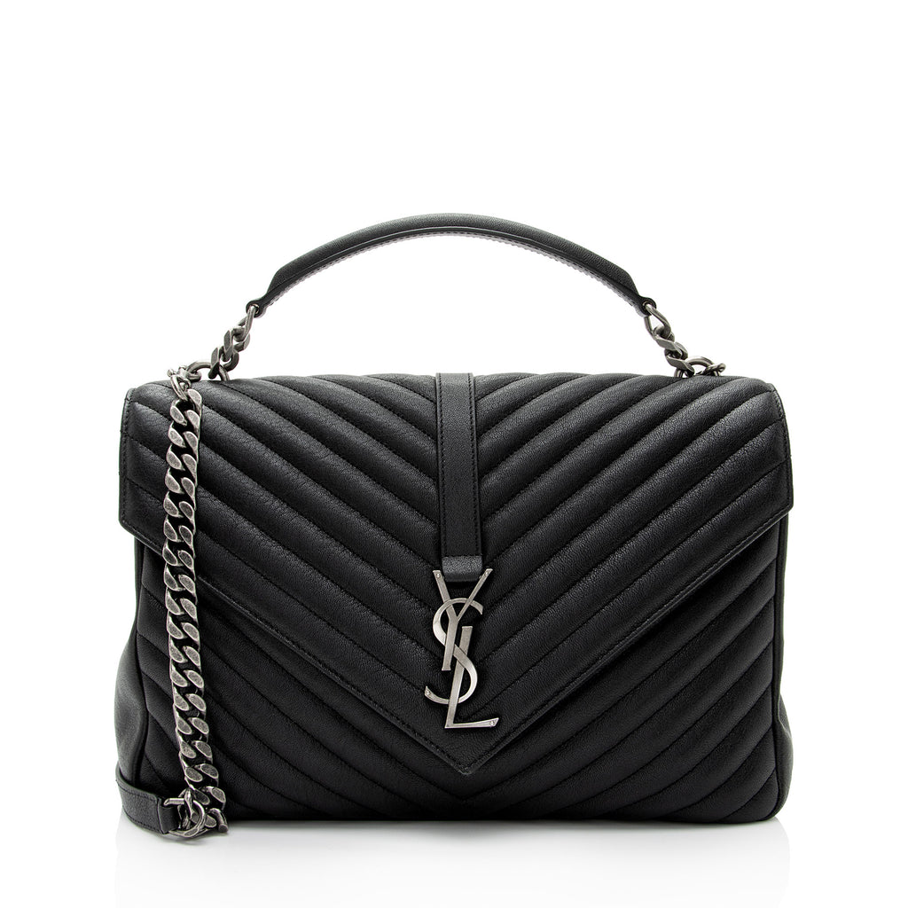 College Large Shoulder Bag in Black - Saint Laurent