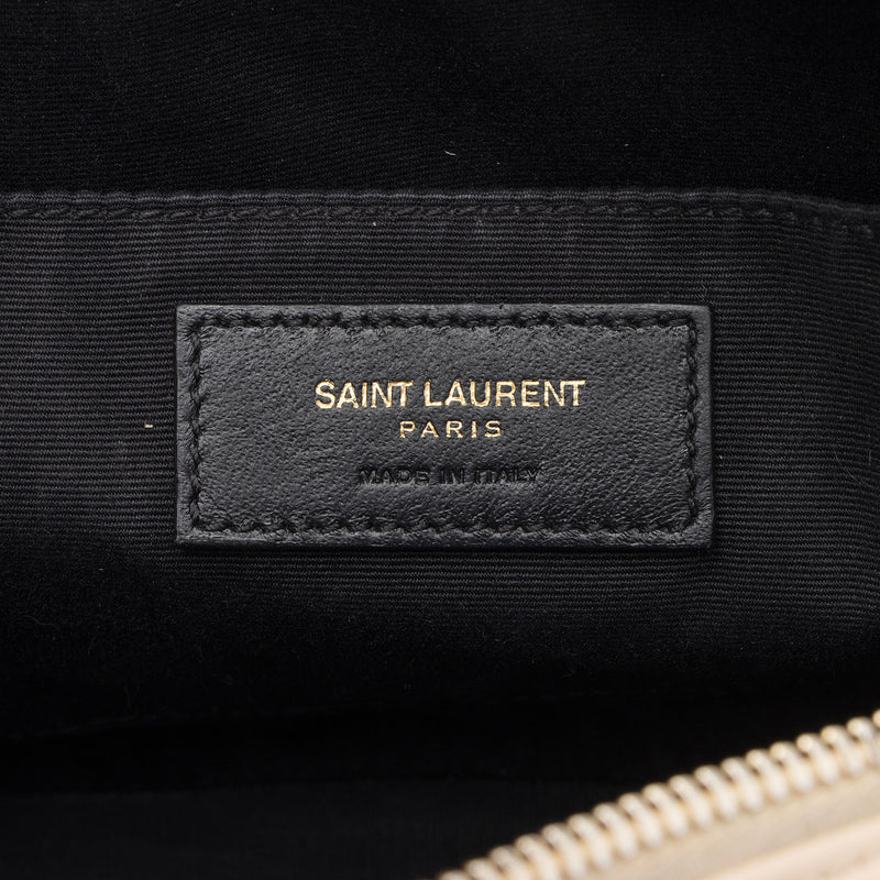 Saint Laurent Calfskin Mica Medium Hat Box Bag (SHF-19830) – LuxeDH
