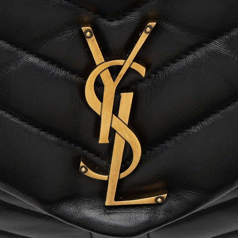 Saint Laurent Matelasse Calfskin Monogram LouLou Chain Large Shoulder Bag (SHF-4WGXVa)