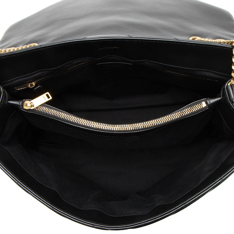 Saint Laurent Matelasse Calfskin Monogram LouLou Chain Large Shoulder Bag (SHF-4WGXVa)