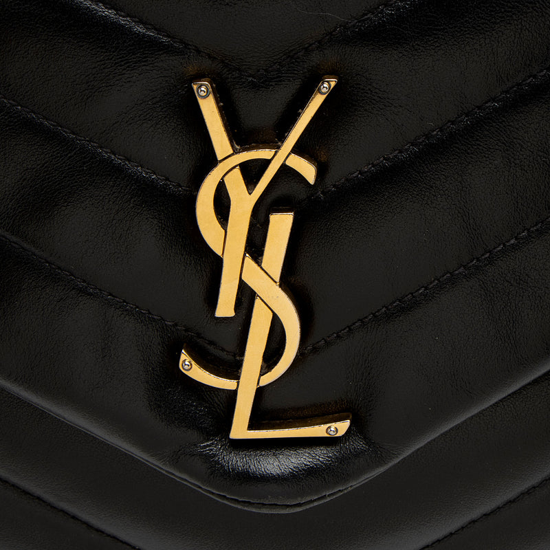 Saint Laurent Matelasse Calfskin Monogram LouLou Chain Medium Shoulder Bag (SHF-BDGDQZ)