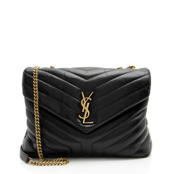 Saint Laurent Matelasse Calfskin Monogram LouLou Chain Medium Shoulder Bag (SHF-BDGDQZ)