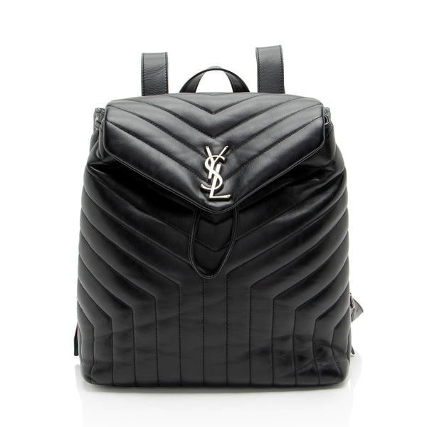 Saint Laurent Matelasse Calfskin Monogram LouLou Medium Backpack (SHF-m1rXfW)