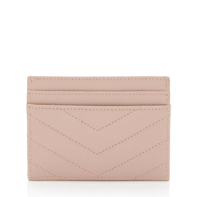 Saint Laurent Matelasse Grain de Poudre Monogram Card Case (SHF-SrdVDd)