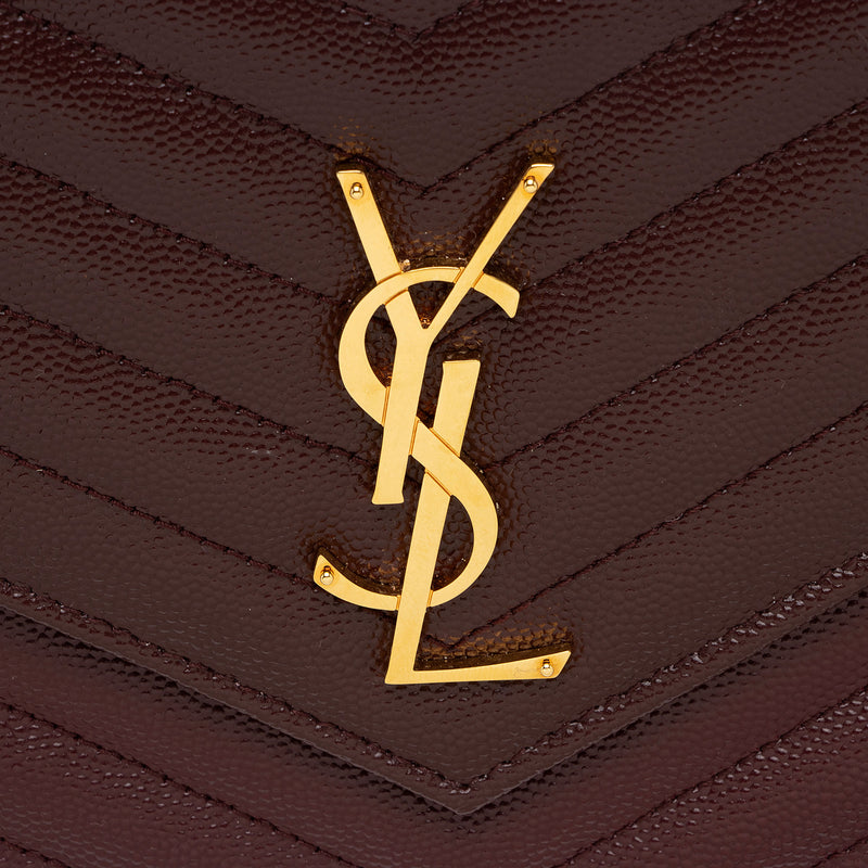 Saint Laurent Matelasse Grain de Poudre Monogram Envelope Pouch (SHF-lz1cXR)