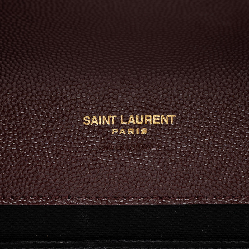 Saint Laurent Matelasse Grain de Poudre Monogram Envelope Pouch (SHF-lz1cXR)