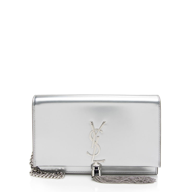 YSL Wallet on Chain Small in Monogram Grain Black Leather and Silver  Hardware
