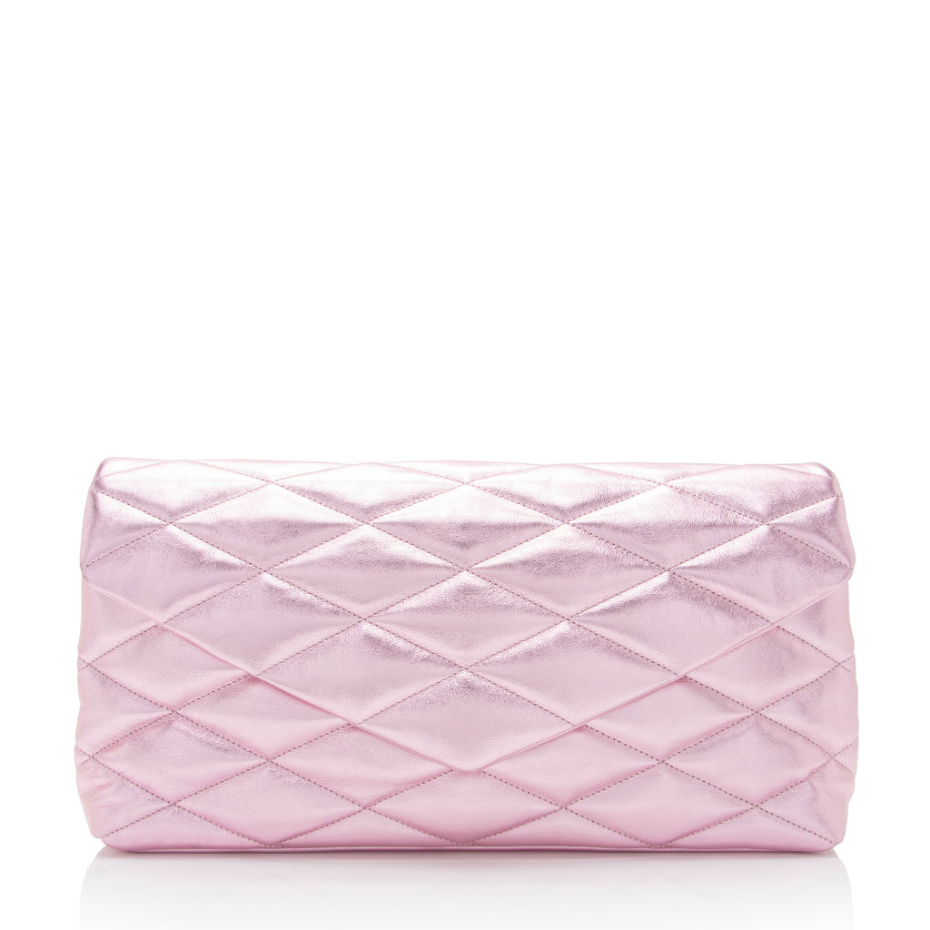 Saint Laurent Sade YSL Quilted Lambskin Pouch Clutch Bag