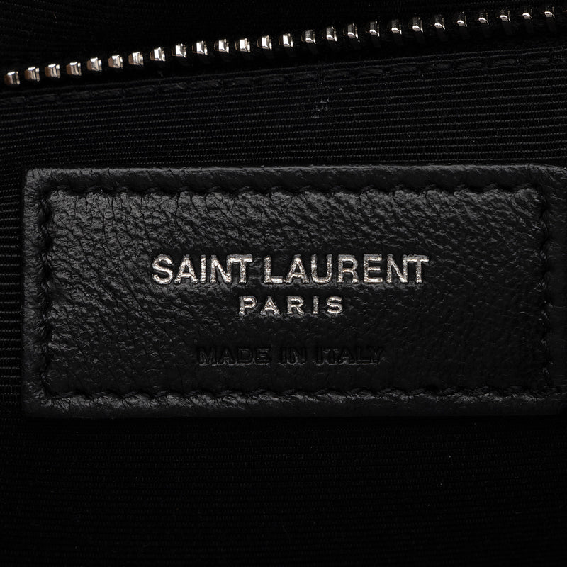 Saint Laurent Wo Logo Mix Matelassé Leather Envelope Pouch - Vert